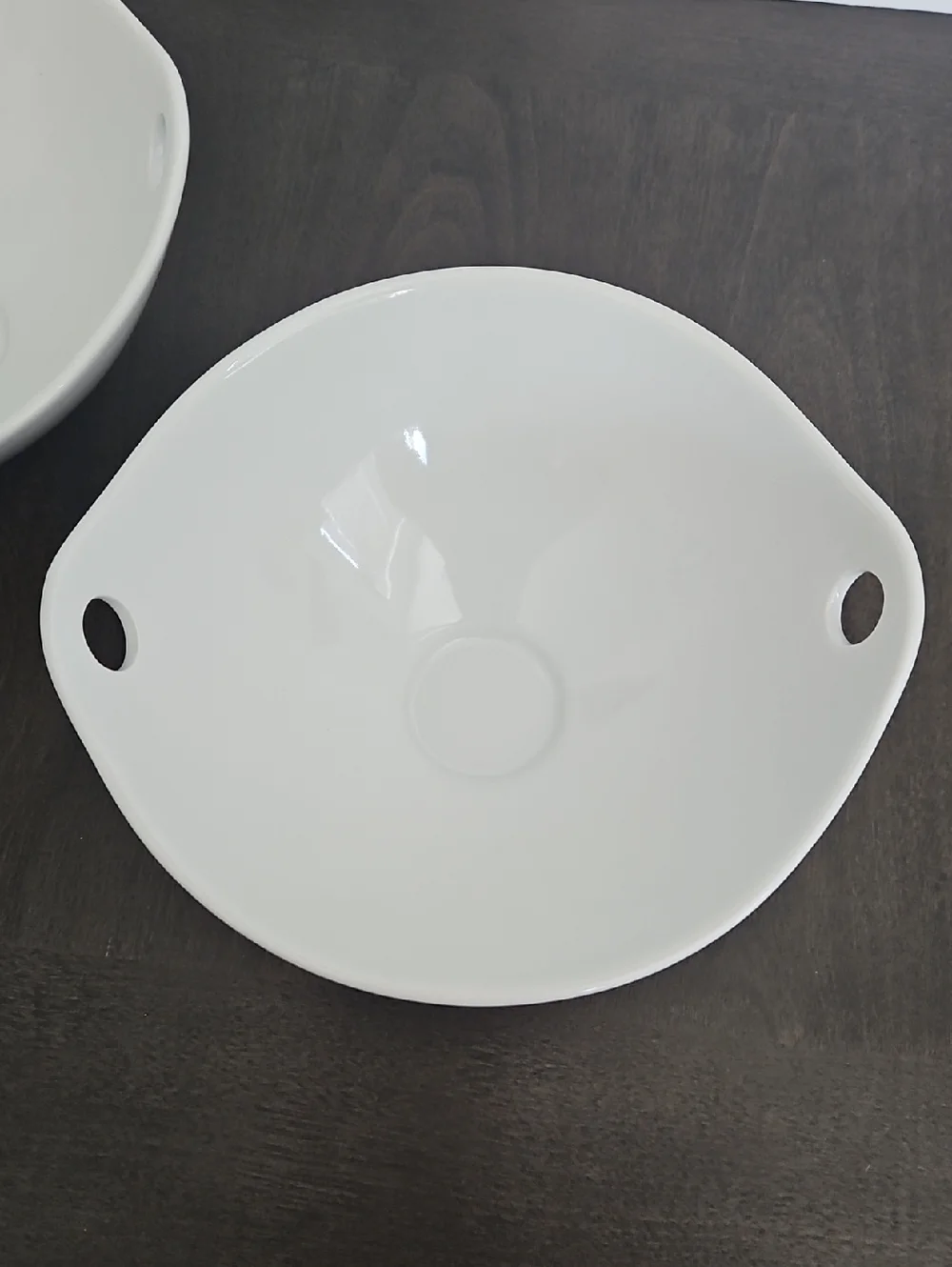 Pier 1 White Ceramic Ramen Bowls with Chopstick Holders - Set of 2
